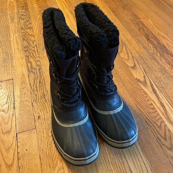 sorel 1964 pac nylon insulated waterproof black and white boot mens size 12 - Picture 3 of 8